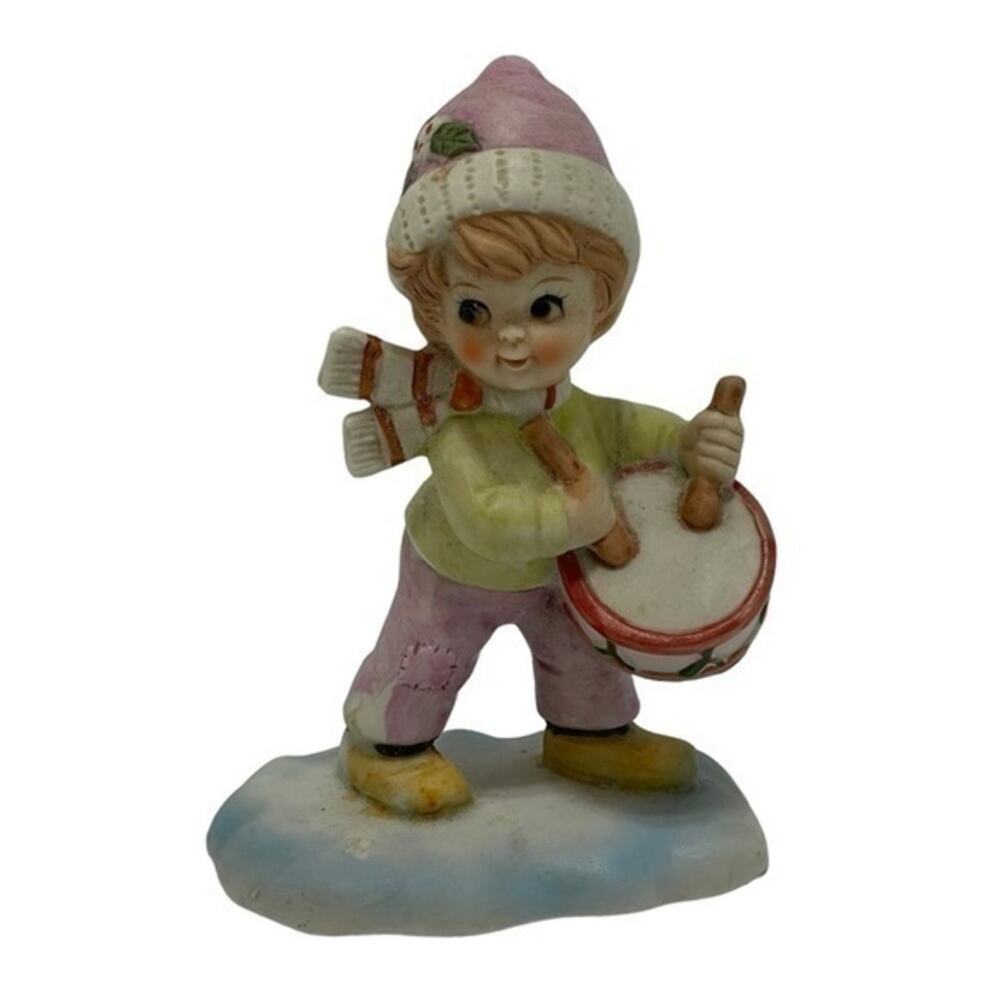 Ceramic Drummer Figurine Miniature decor accent piece